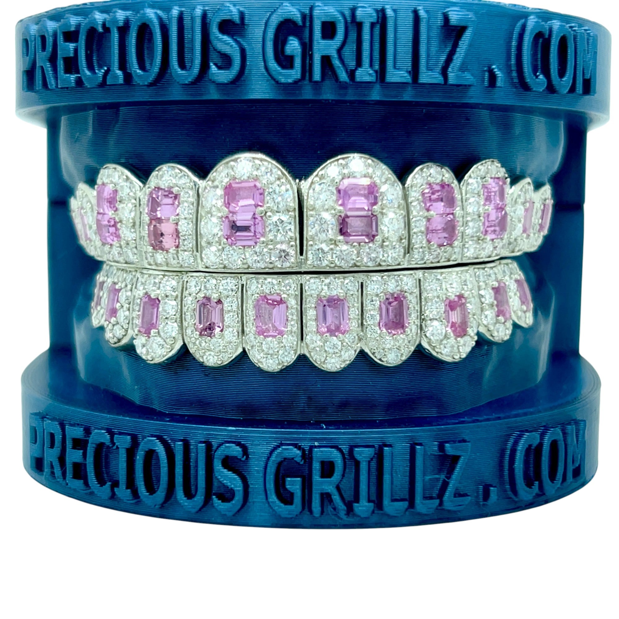Pink Sapphire VVS Moissanite Diamond Grillz